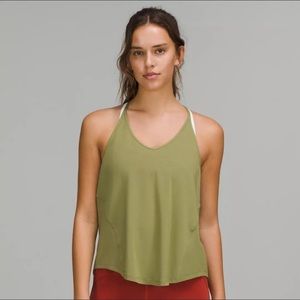 Lululemon Modal Silk Yoga tank Top size 8 Color Bronze green